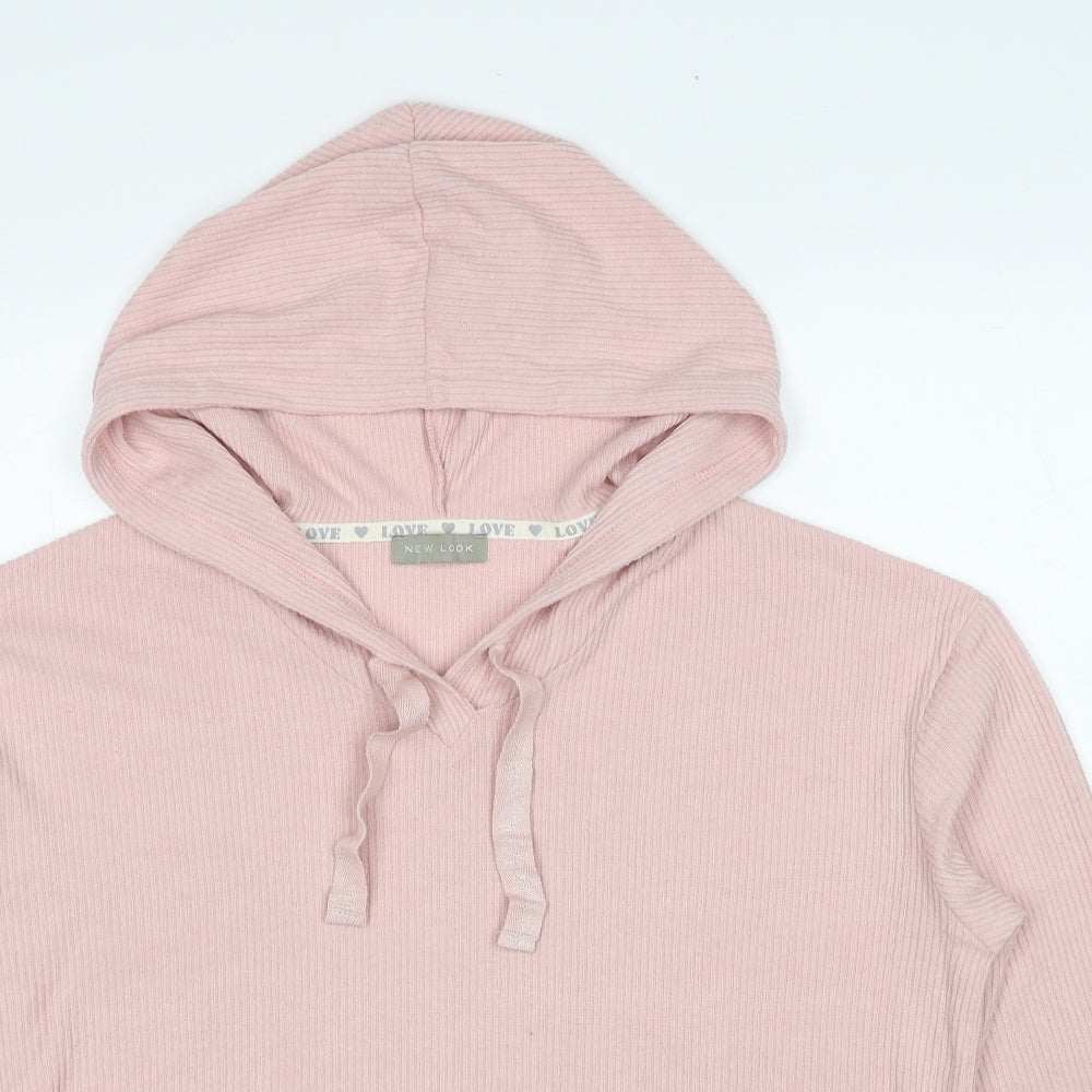 New Look Womens Pink Polyester Pullover Hoodie Size M Pullover
