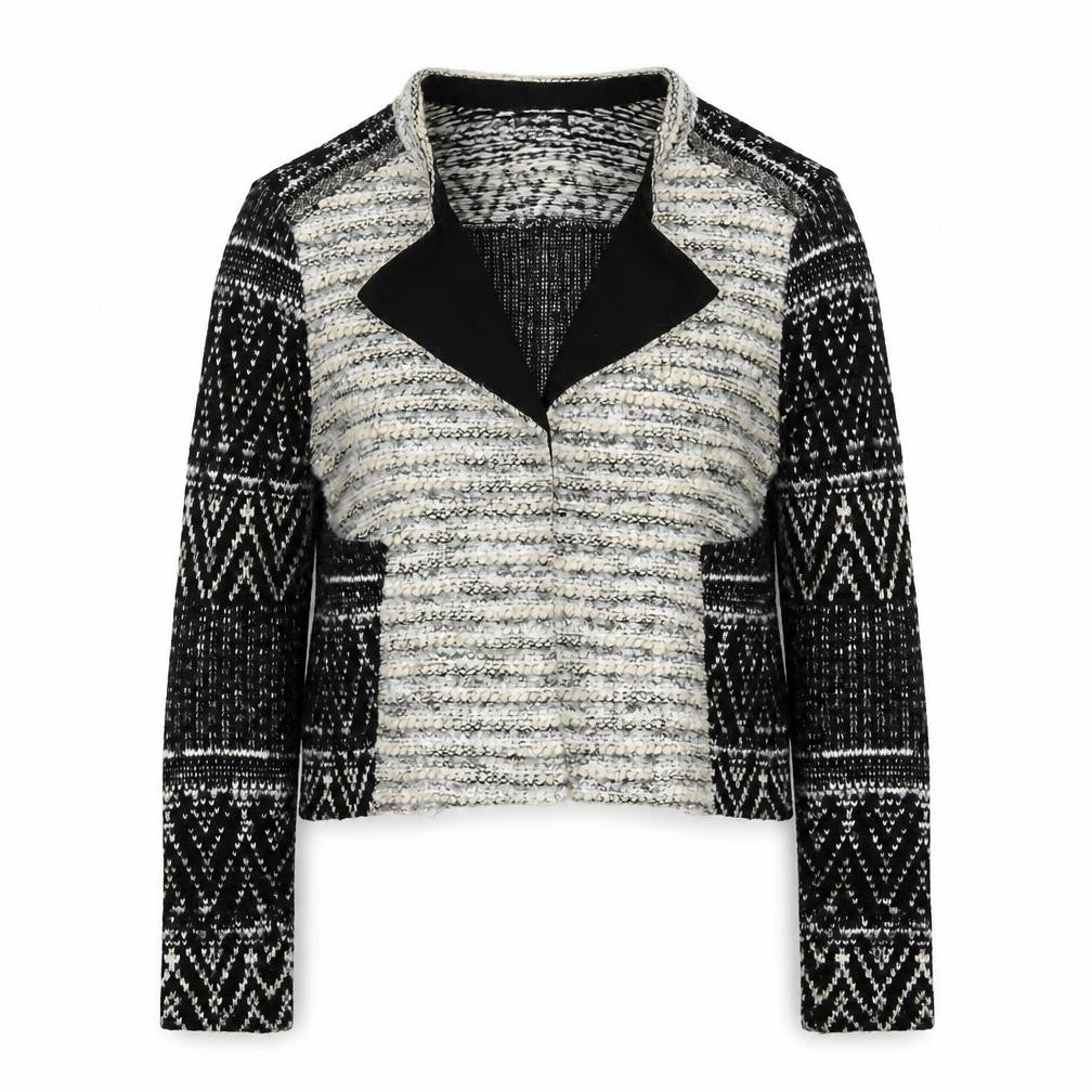 H&M Womens Black Geometric Jacket Size M