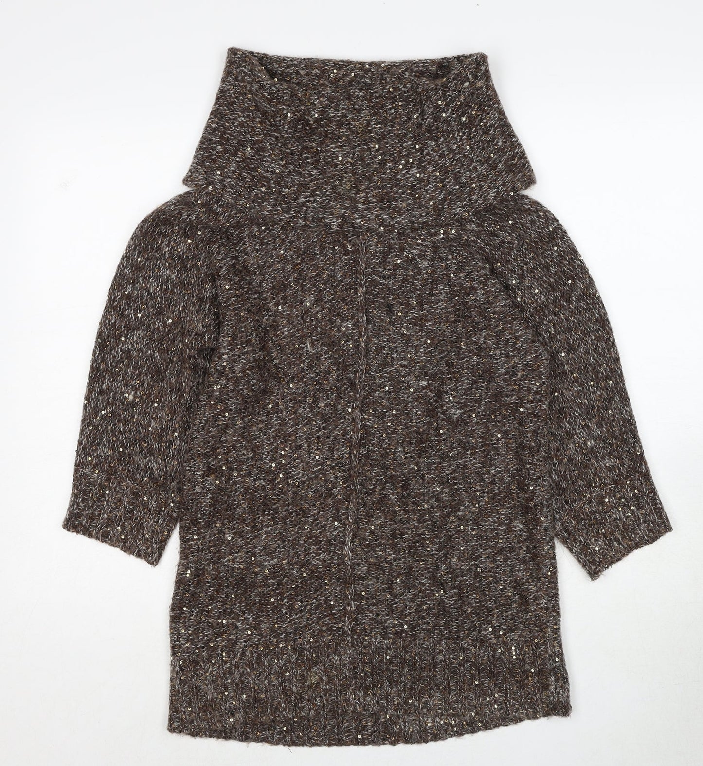 Wallis Womens Brown Roll Neck Polyester Pullover Jumper Size S