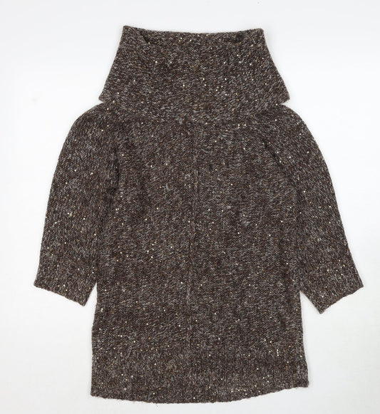 Wallis Womens Brown Roll Neck Polyester Pullover Jumper Size S