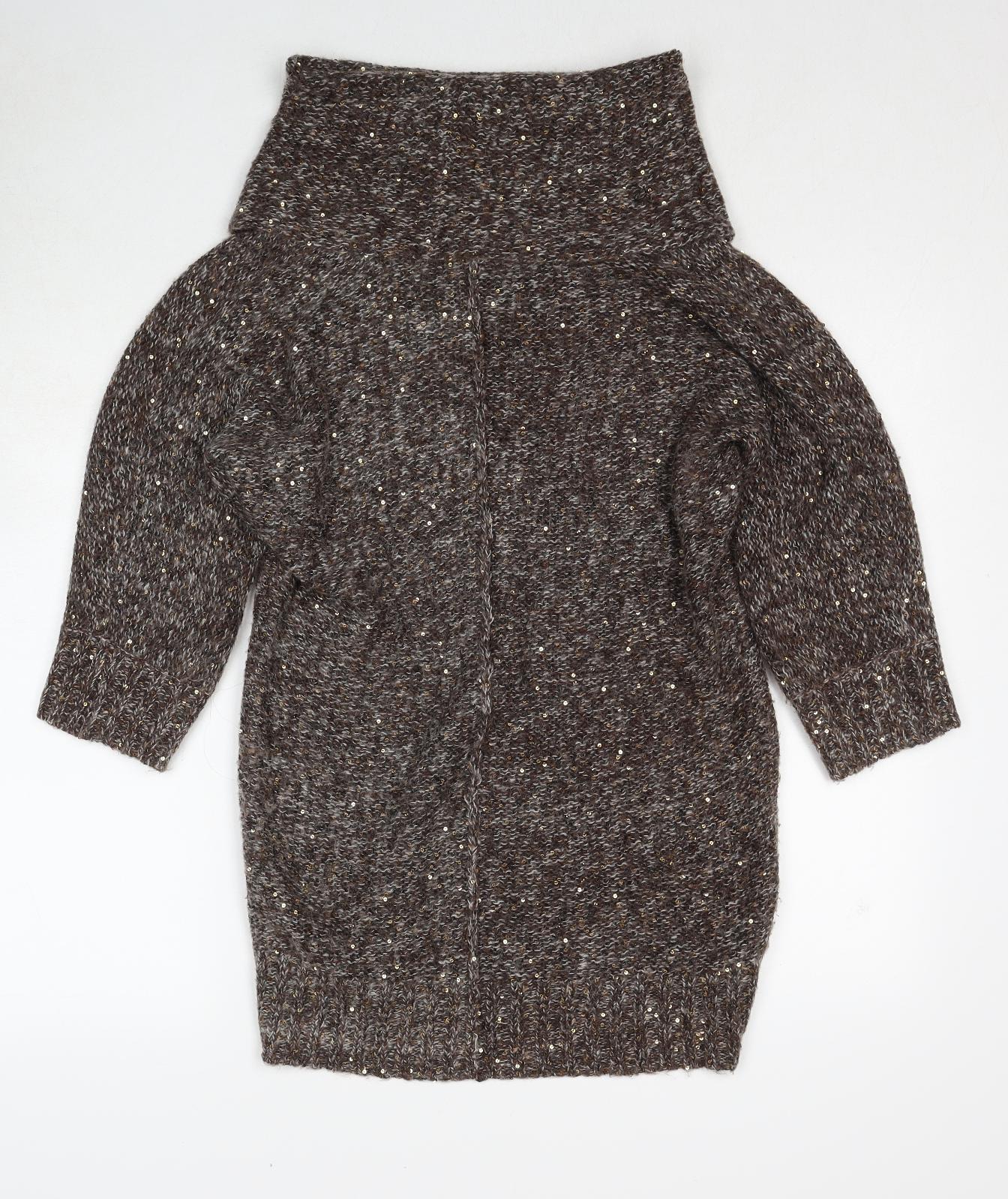 Wallis Womens Brown Roll Neck Polyester Pullover Jumper Size S