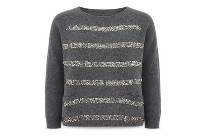 Next Womens Grey Round Neck Viscose Pullover Jumper Size 10