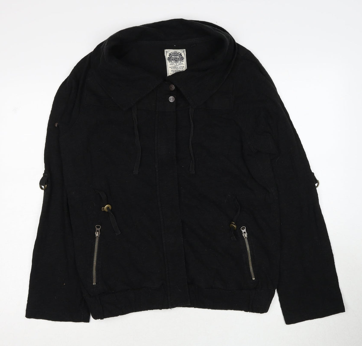 Next Womens Black Cotton Jacket Size 14 Zip