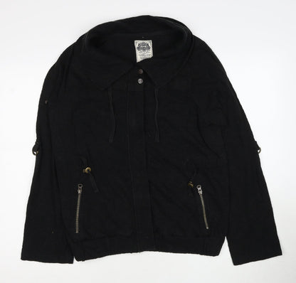 Next Womens Black Cotton Jacket Size 14 Zip