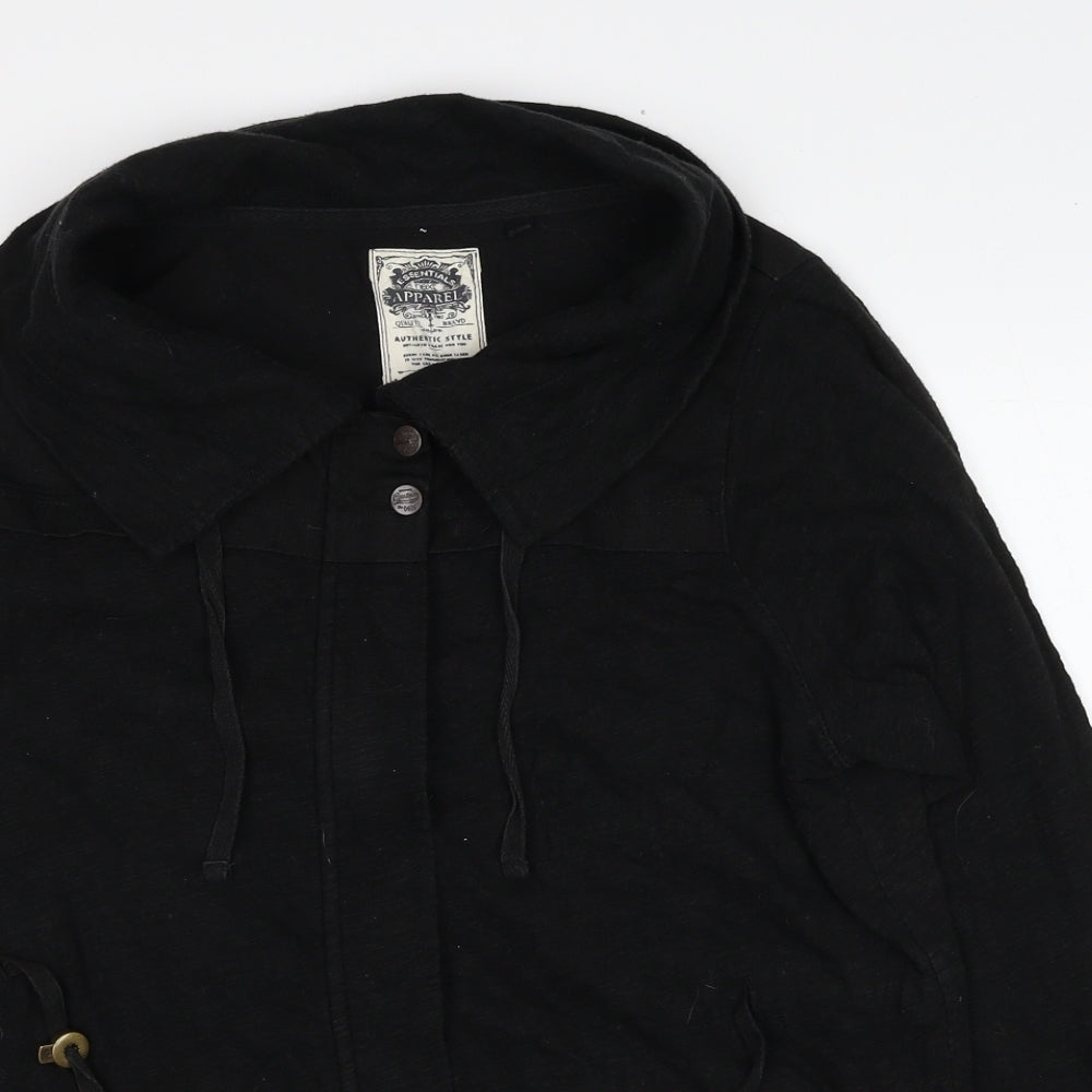 Next Womens Black Cotton Jacket Size 14 Zip