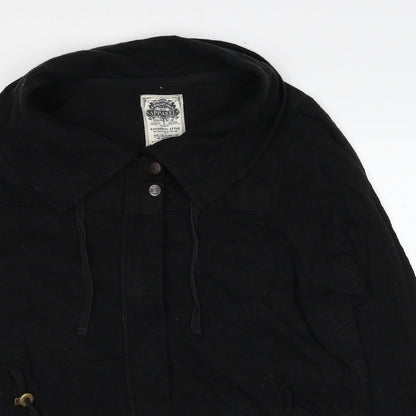Next Womens Black Cotton Jacket Size 14 Zip