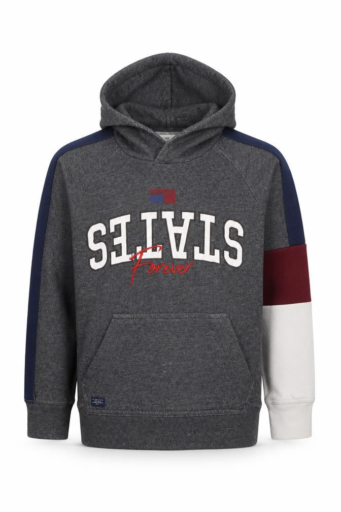 Zara Boys Grey Cotton Pullover Hoodie Size 7 Years Pullover - States Forever
