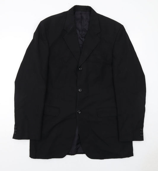 Jonathan Adams Mens Black Polyester Jacket Suit Jacket Size 40 Regular