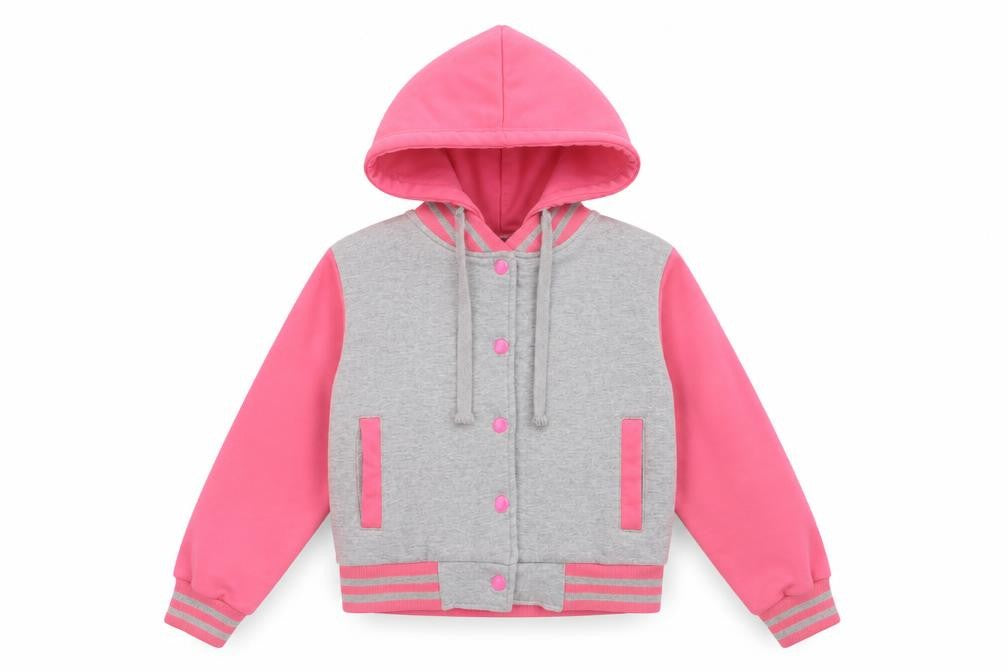 AtoZ Girls Pink Colourblock Jacket Size 11-12 Years Snap
