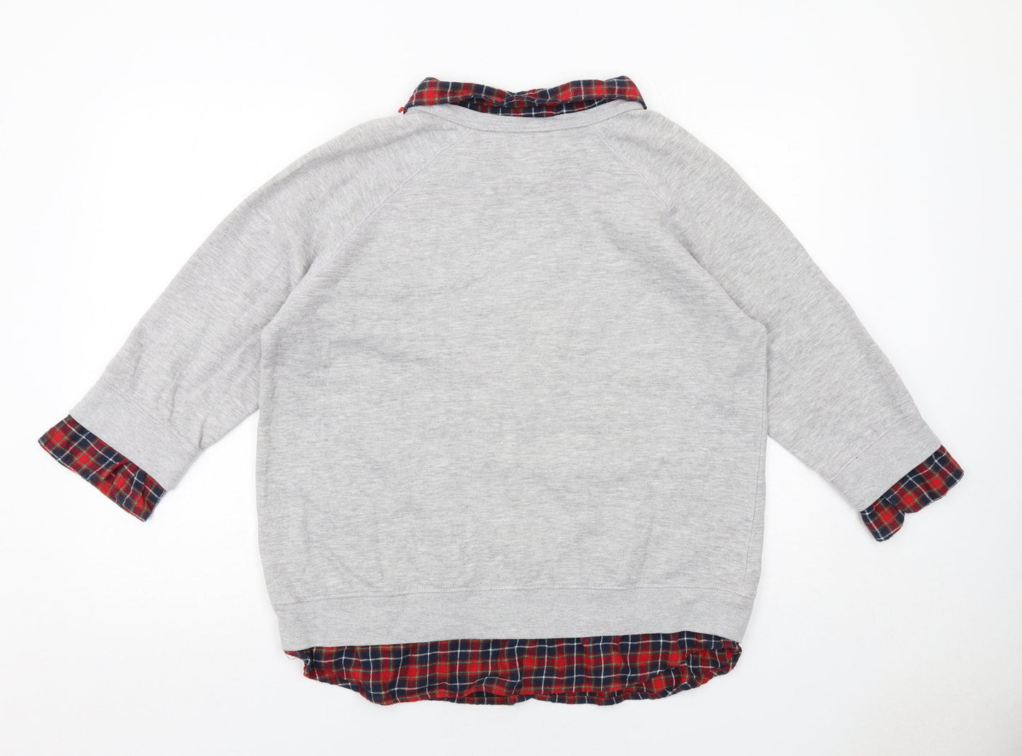 Metropolitan Womens Grey Cotton Pullover Sweatshirt Size L Pullover - Shirt Insert