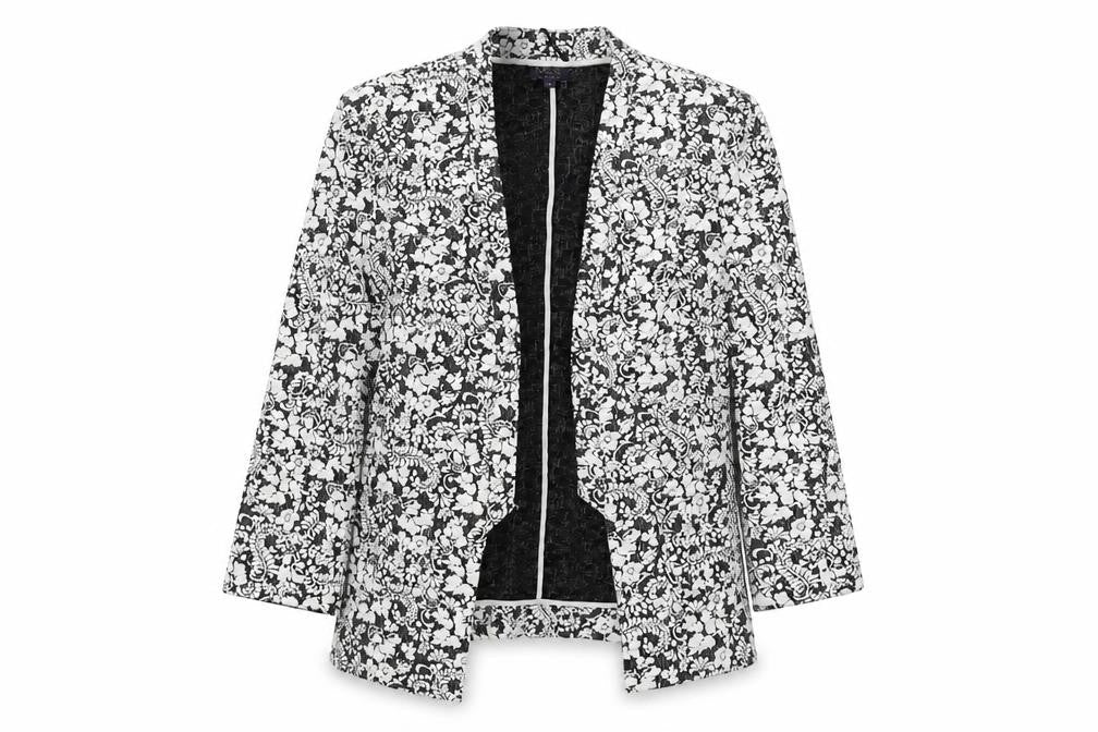 Marks & Spencer Womens White Geometric Jacket Blazer Size 12