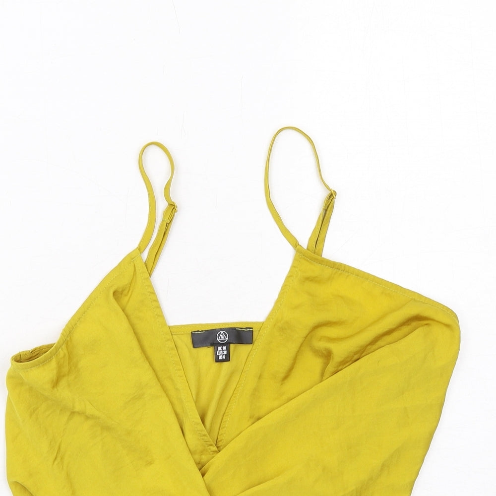 Missguided Womens Yellow Polyester Camisole Tank Size 10 V-Neck