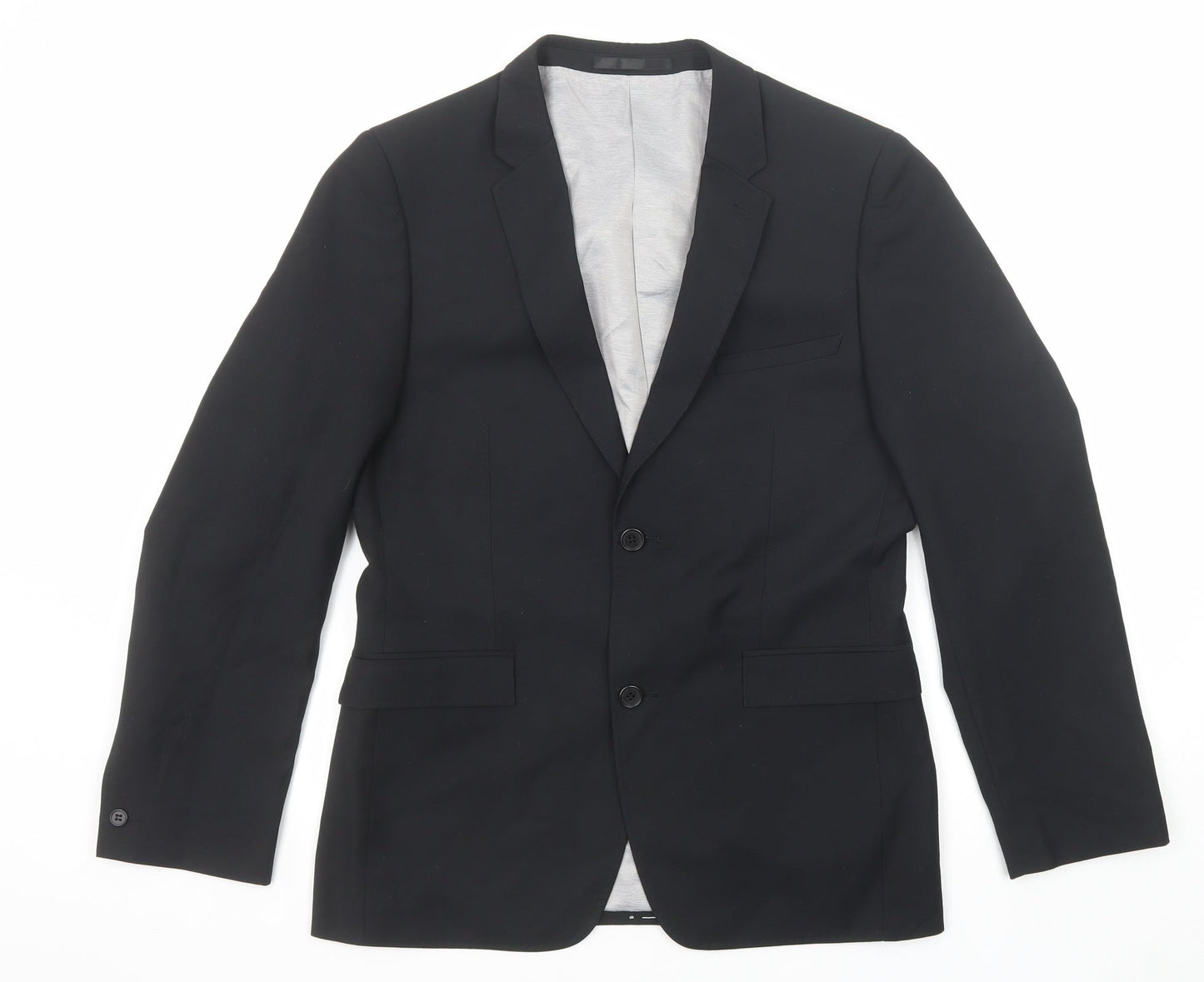 Ventuno 21 Mens Black Polyester Jacket Suit Jacket Size 38 Regular