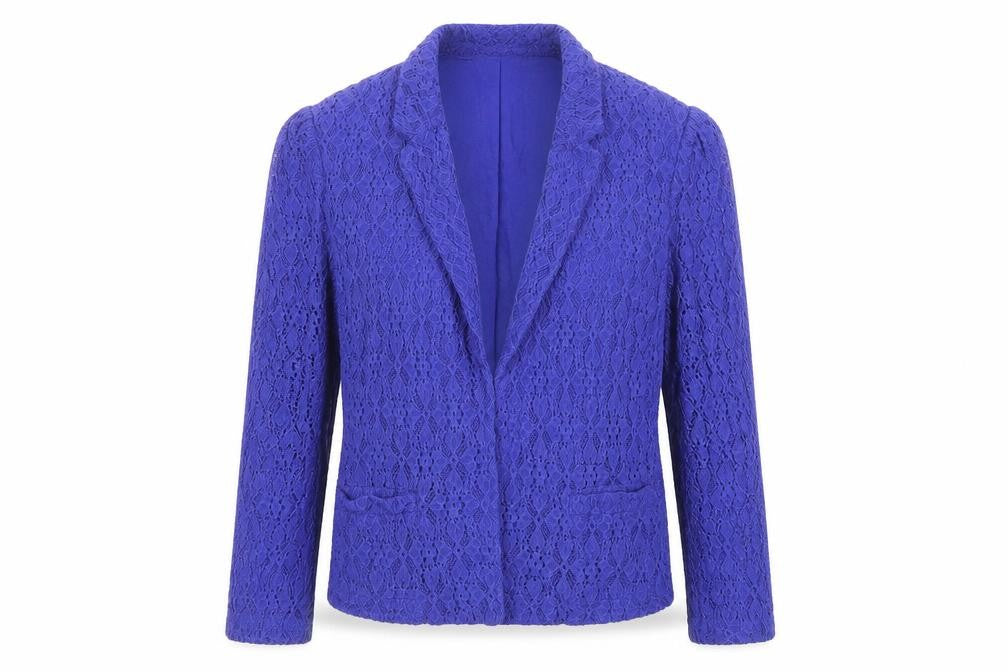 Morgan Womens Blue Jacket Blazer Size 12 Hook & Eye