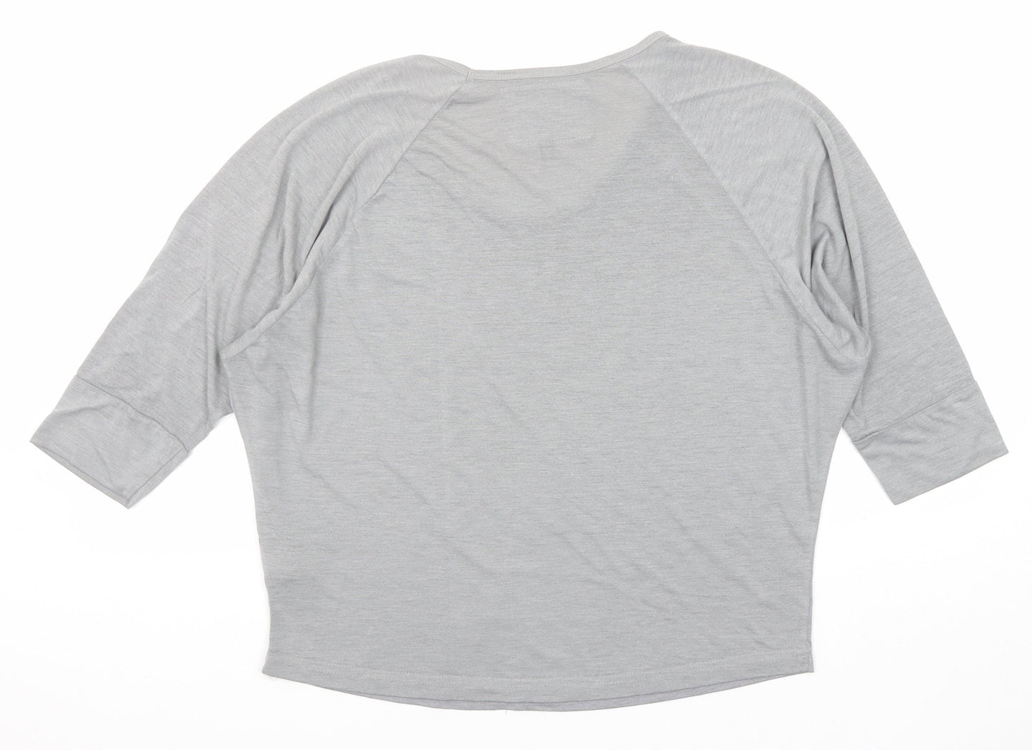 NEXT Womens Grey Polyester Basic T-Shirt Size 10 Round Neck