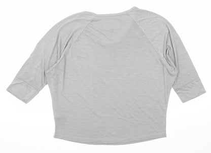 Next Womens Grey Polyester Basic T-Shirt Size 10 Round Neck
