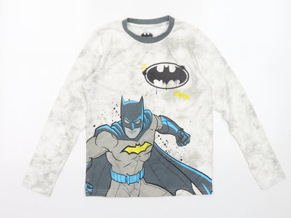 Preloved Batman Boys Multicoloured Cotton Basic T-Shirt Size 9-10 Years Round Neck Pullover - Front