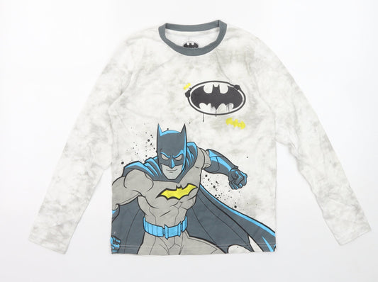 Batman Boys Multicoloured Cotton Basic T-Shirt Size 9-10 Years Round Neck Pullover