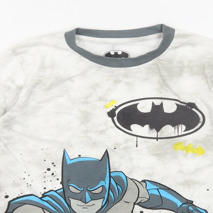 Preloved Batman Boys Multicoloured Cotton Basic T-Shirt Size 9-10 Years Round Neck Pullover - Detail