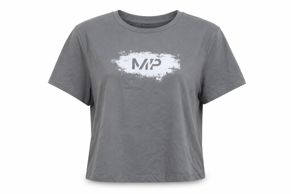MP Womens Grey Cotton Basic T-Shirt Size M Round Neck