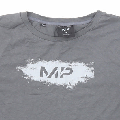 Myprotein Womens Grey Cotton Basic T-Shirt Size M Round Neck