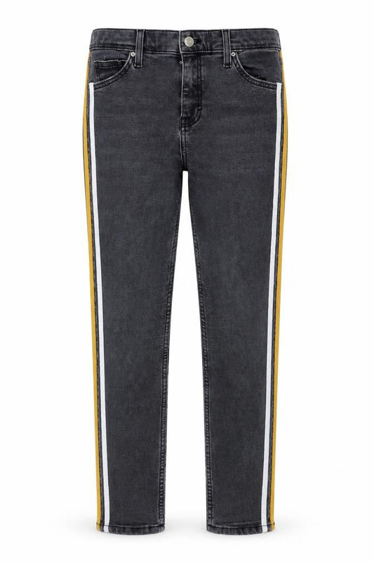 Topshop Womens Grey Cotton Skinny Jeans Size 30 in Regular Zip - Side Stripe Detail