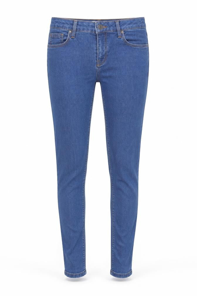 Topshop Womens Blue Cotton Skinny Jeans Size 26 in Regular Zip