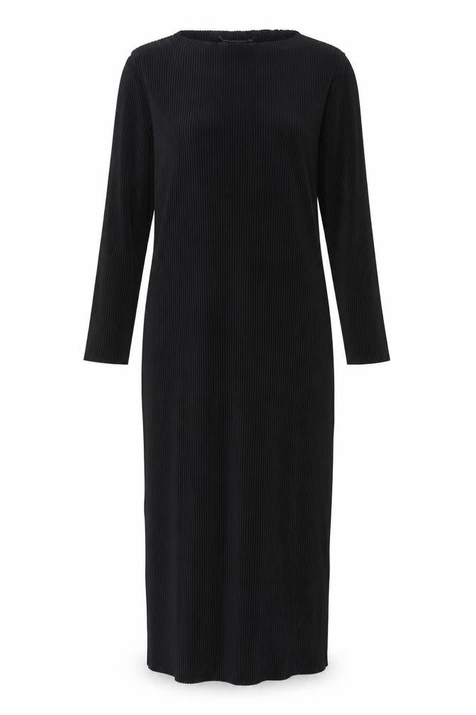 Marks & Spencer Womens Black Polyester Sheath Size 10 Boat Neck Pullover - Ribbed