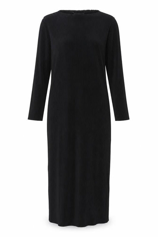 Marks & Spencer Womens Black Polyester Sheath Size 10 Boat Neck Pullover - Ribbed