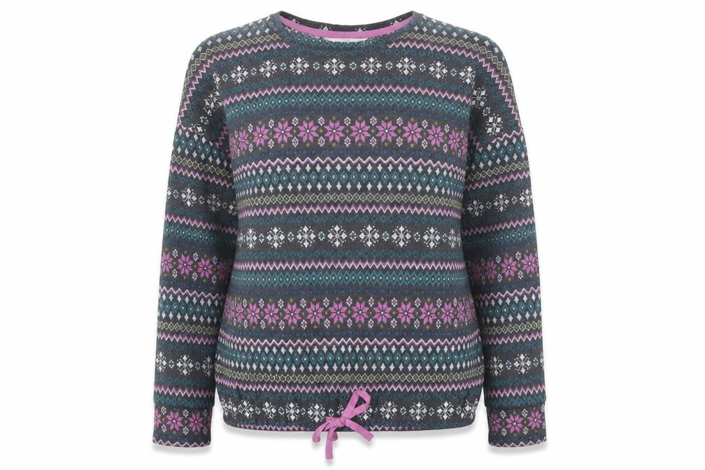 Marks & Spencer Womens Multicoloured Fair Isle Polyester Pullover Sweatshirt Size M Pullover
