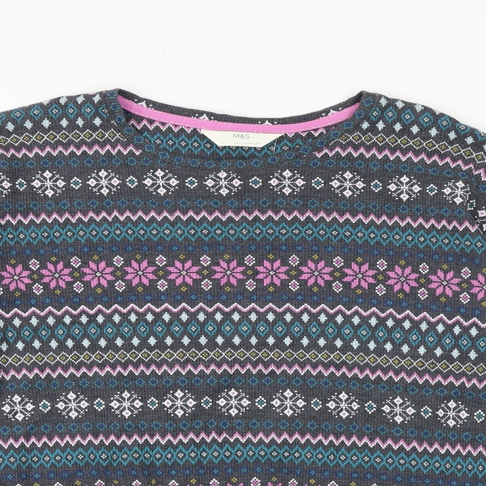 Marks and Spencer Womens Multicoloured Fair Isle Polyester Pullover Sweatshirt Size M Pullover