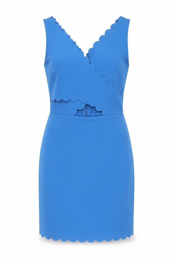 Topshop Womens Blue Polyester A-Line Size 10 V-Neck Zip
