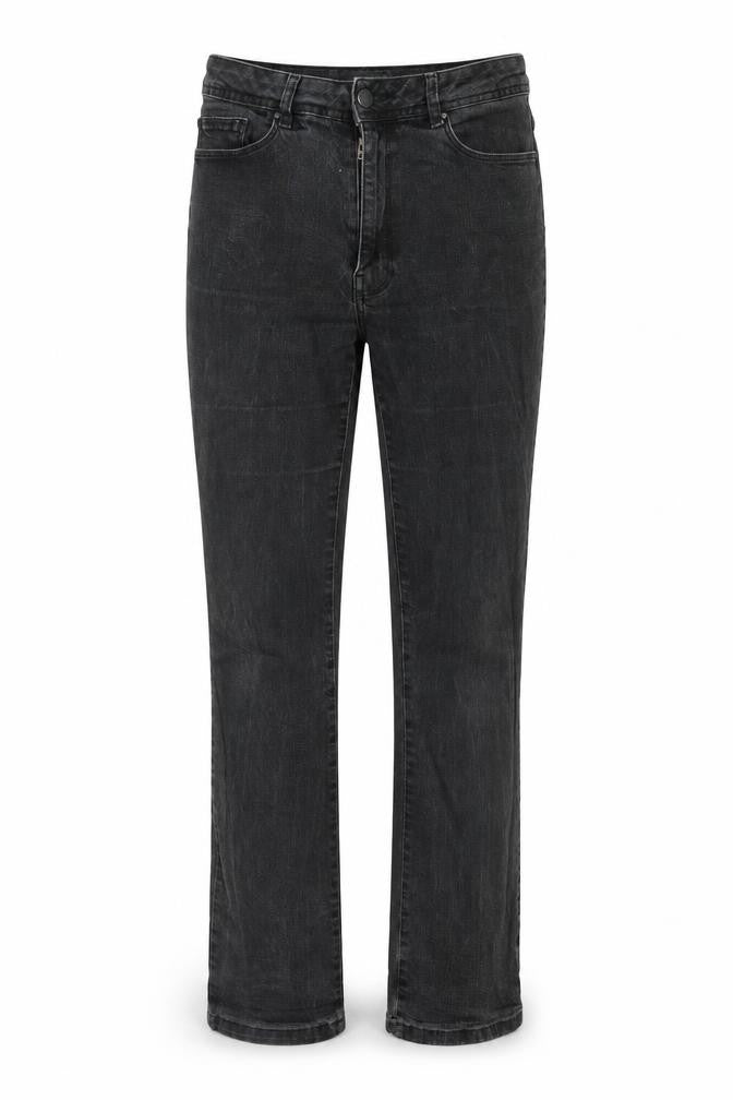Monoprix Womens Grey Cotton Straight Jeans Size 10 Regular Zip