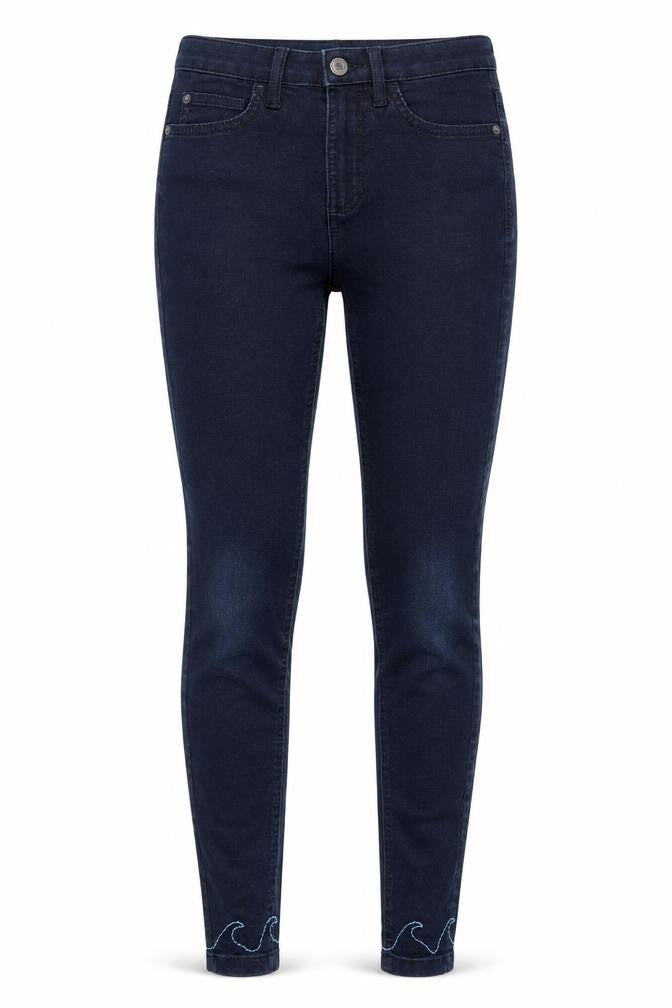 Marks & Spencer Womens Blue Cotton Skinny Jeans Size 6 Regular Zip
