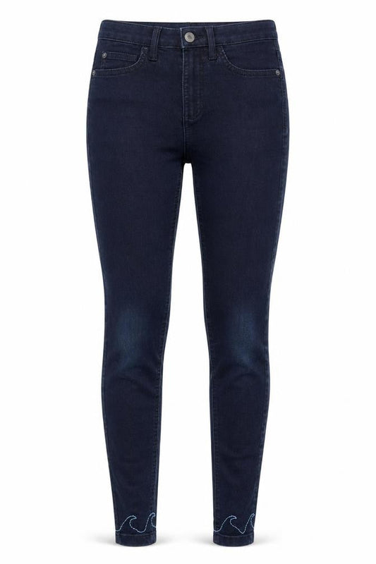 Marks & Spencer Womens Blue Cotton Skinny Jeans Size 6 Regular Zip