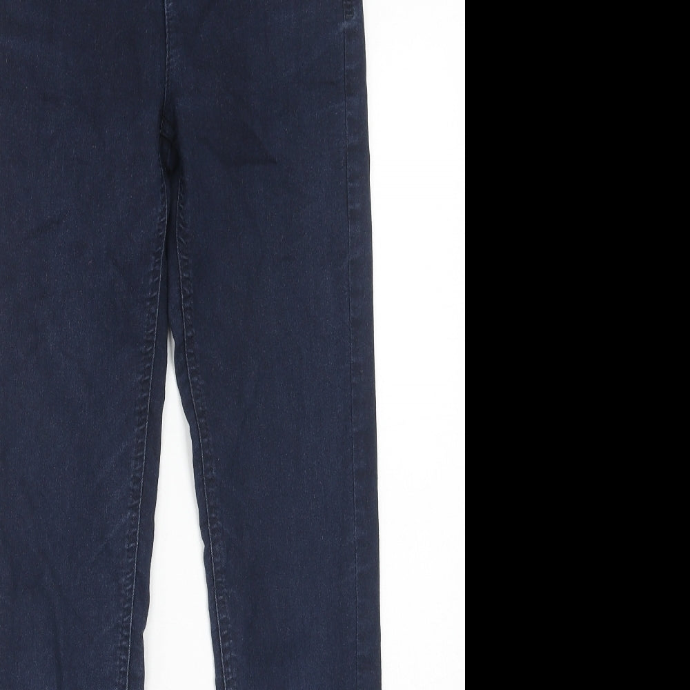 Marks and Spencer Womens Blue Cotton Skinny Jeans Size 6 Regular Zip