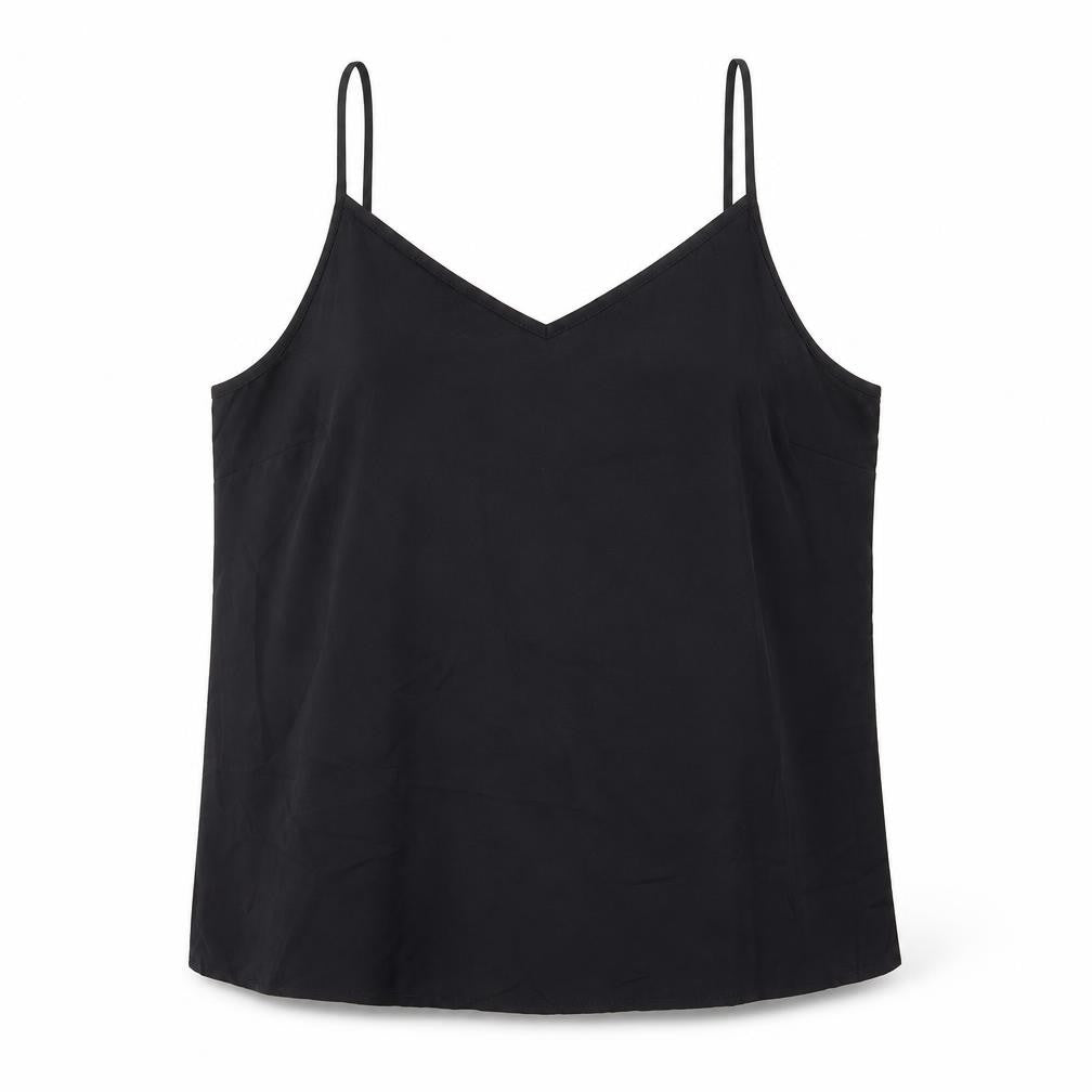 Marks & Spencer Womens Black Polyester Basic Tank Size 12 V-Neck