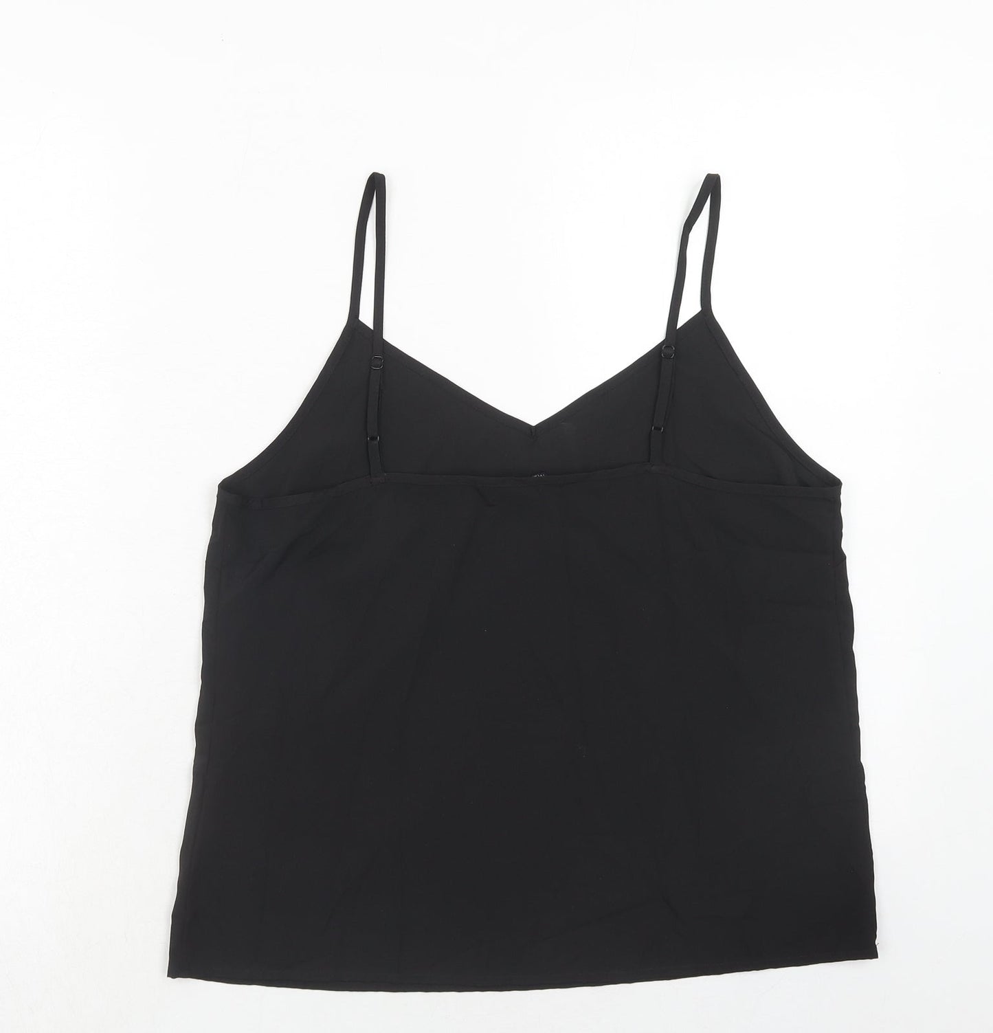 Marks and Spencer Womens Black Polyester Basic Tank Size 12 V-Neck