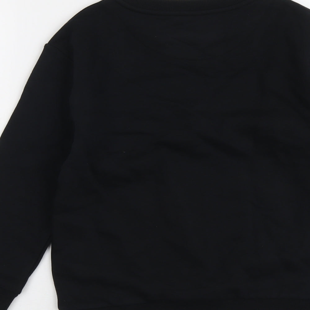 Marks and Spencer Boys Black Cotton Pullover Sweatshirt Size 9-10 Years Pullover - Stranger Things