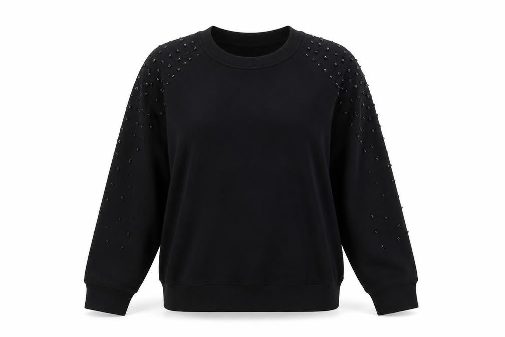 Marks & Spencer Womens Black Cotton Pullover Sweatshirt Size M Pullover