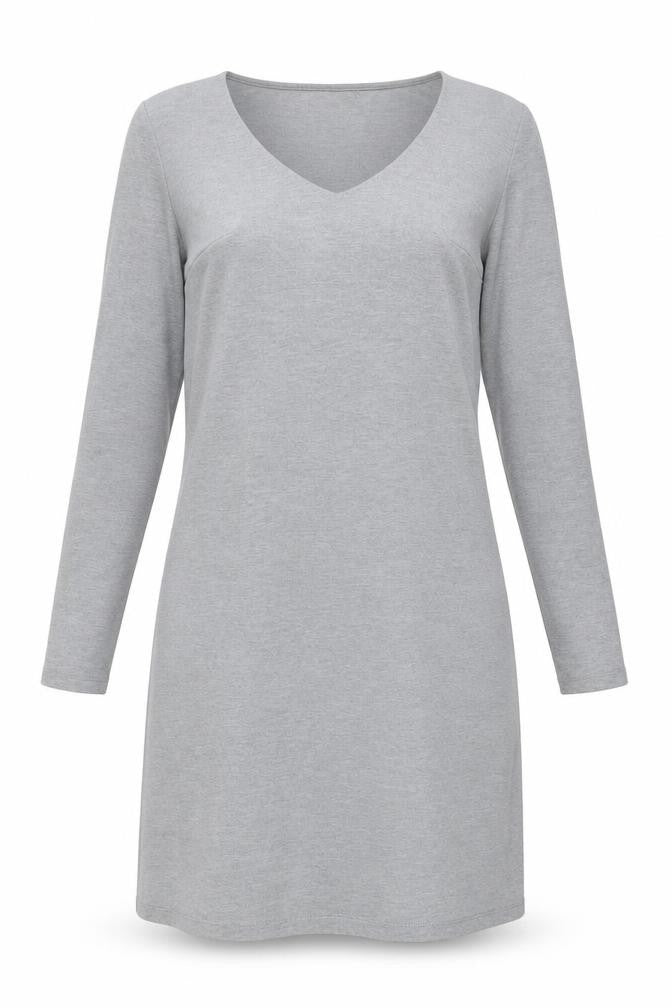 Amisu Womens Grey Polyester A-Line Size 6 V-Neck Pullover