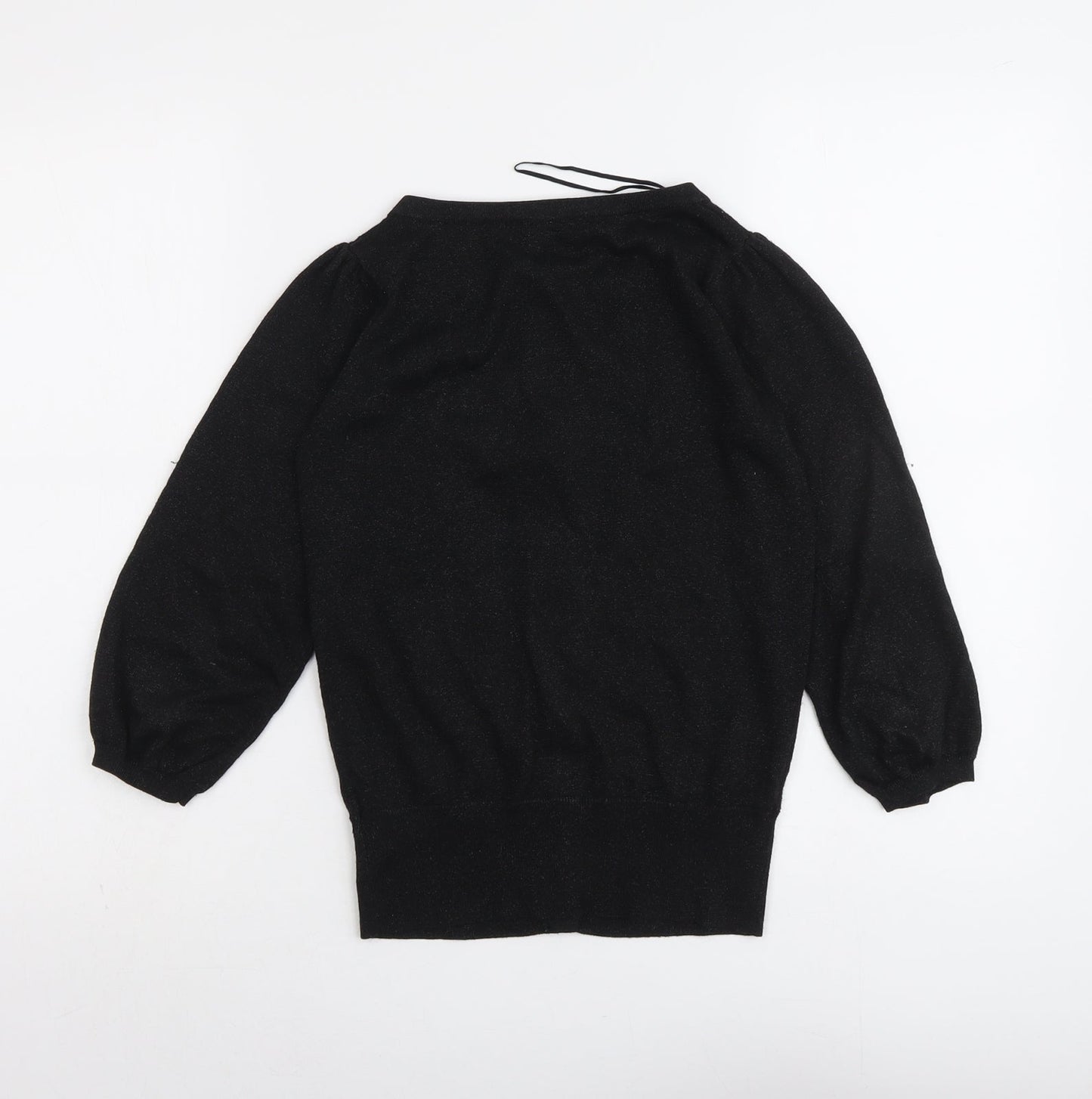 River Island Womens Black Round Neck Viscose Cardigan Jumper Size 10