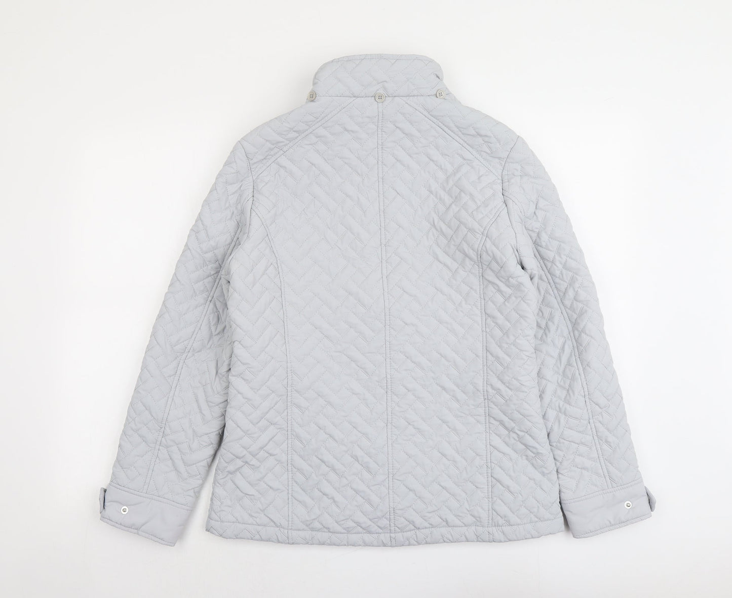 EWM Womens Grey Quilted Jacket Size 10 Zip