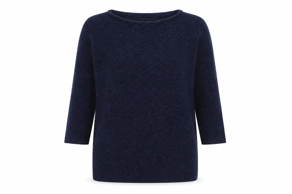 New Look Womens Blue Round Neck Cotton Pullover Jumper Size 10