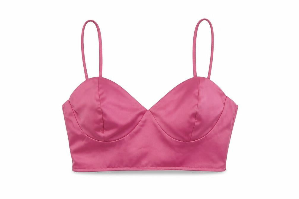 Nasty Gal Womens Pink Polyester Cropped Tank Size 8 Sweetheart