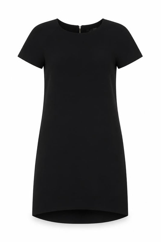Topshop Womens Black Polyester A-Line Size 4 Round Neck Zip