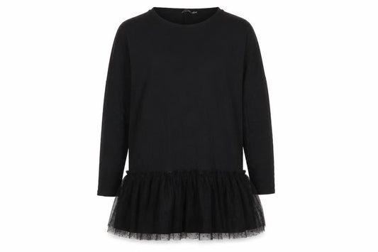 Boohoo Womens Black Polka Dot Viscose Jumper Dress Size 8 Round Neck Pullover