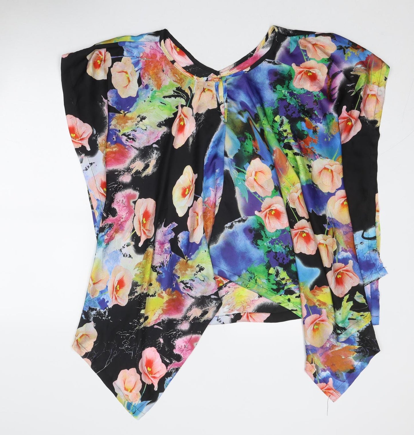 Alice & You Womens Multicoloured Floral Polyester Basic Blouse Size 10 Round Neck