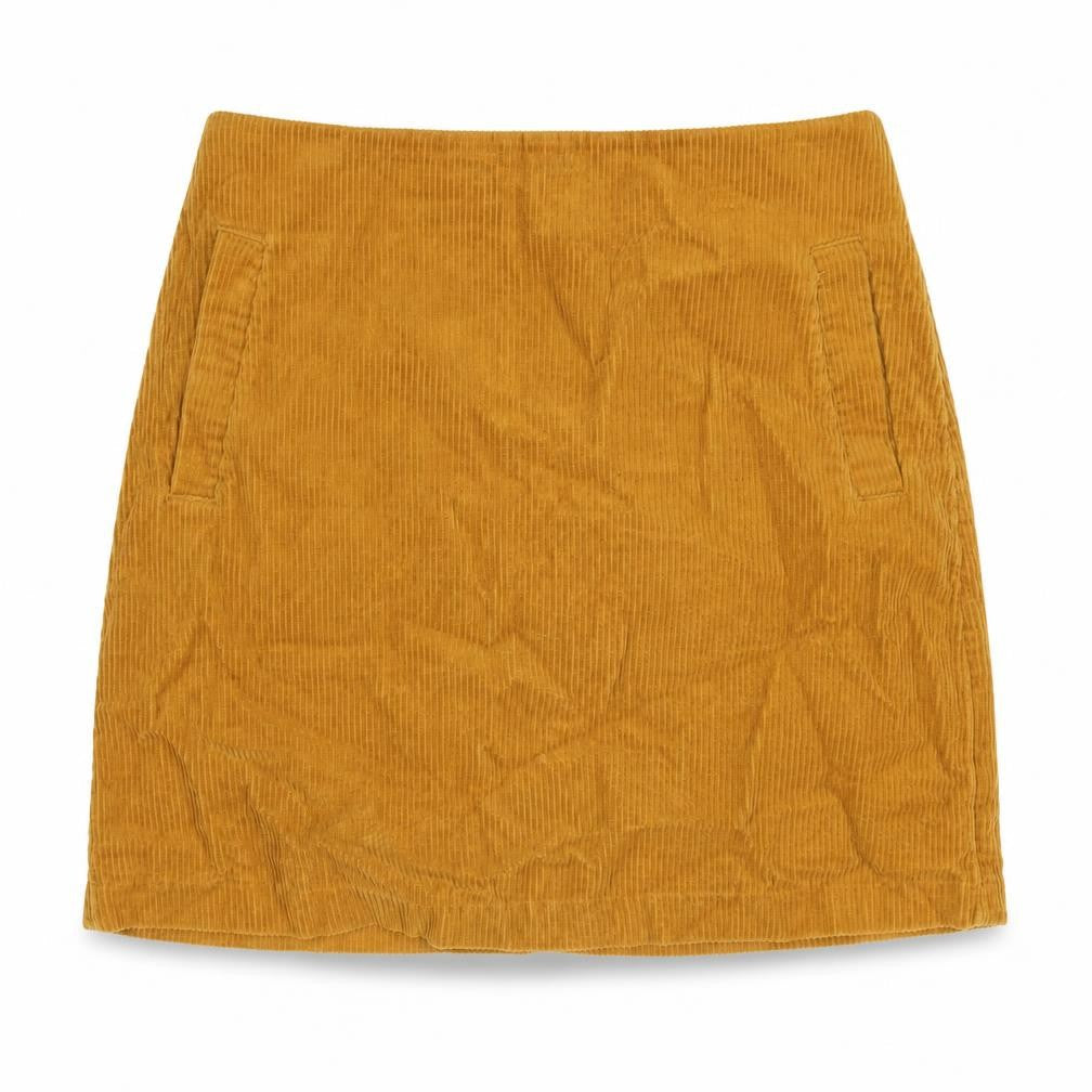 New Look Womens Yellow Polyester A-Line Skirt Size 6 Zip