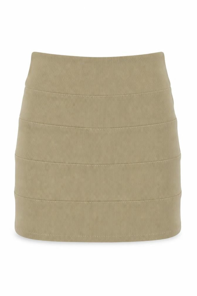 EDM Womens Beige Polyester Bandage Skirt Size 24 in Zip